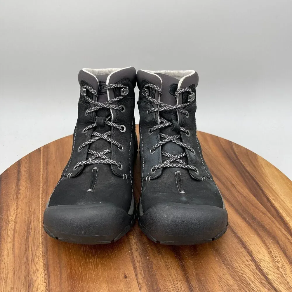 Keen Kaci Boots Womens Size 9 Black Leather Mid Waterproof Winter Comfort - Picture 2 of 9